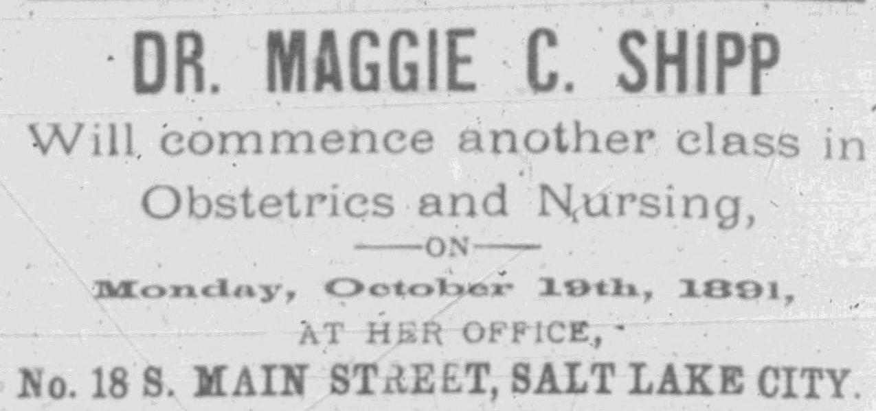 An advertisement by from the 1891-11-01 issue of the Woman's Exponent
